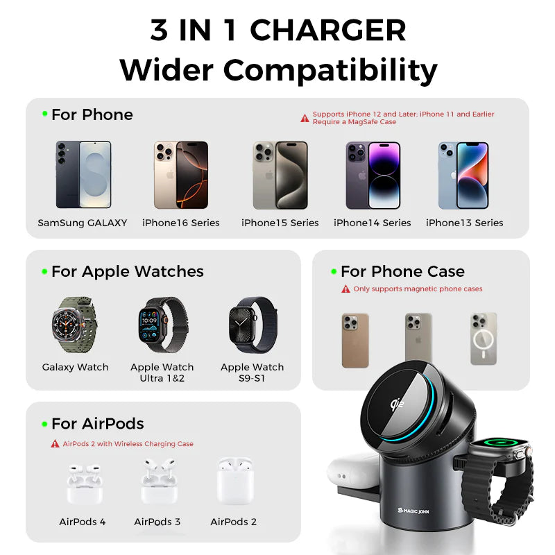 3-IN-1 Wireless Charging Station